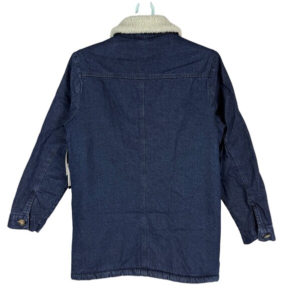NWT Black Tape Women's Sherpa Lined Buttons Front Blue Denim Jacket Size XS $129 - Picture 3 of 12